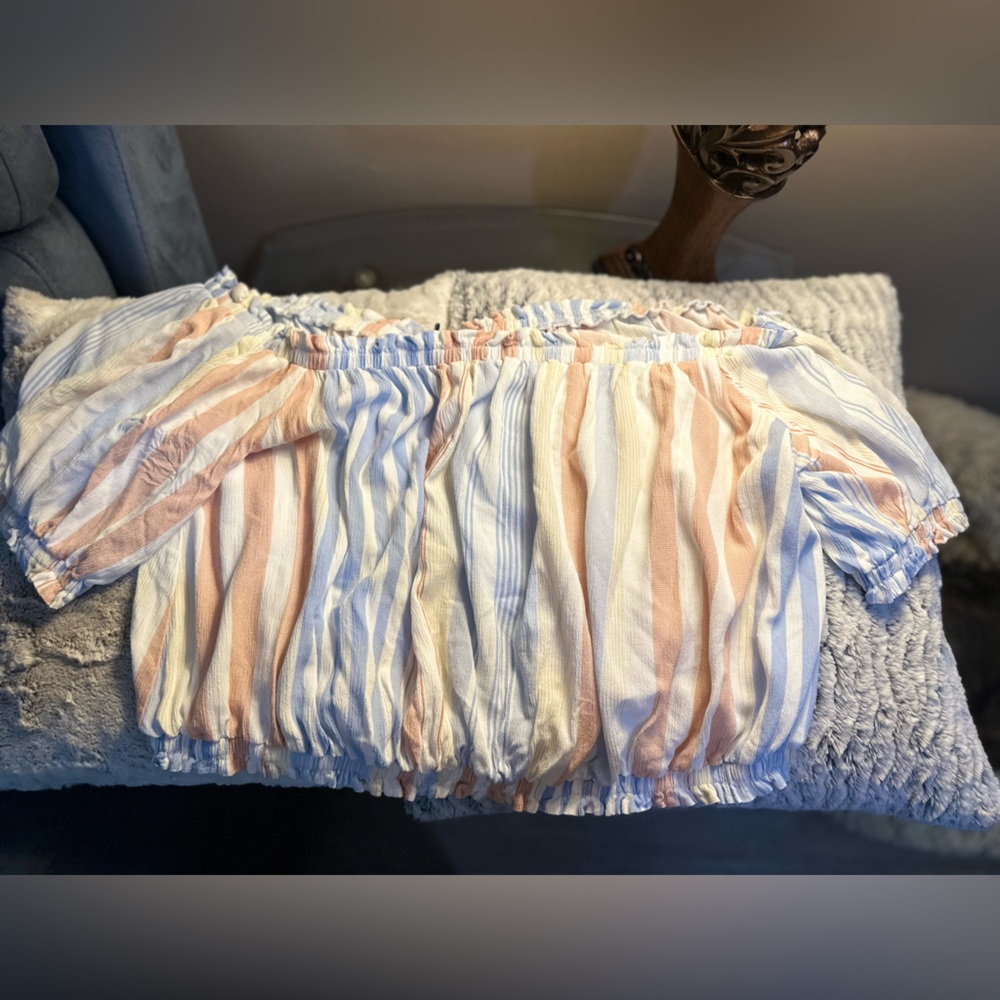 Chic Off-Shoulder Striped Blouse